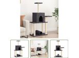 The Living Store Albero Per Gatti Con Tiragraffi In Sisal Grigio Scuro 122 Cm