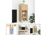 The Living Store Mobile Tv Con Luci Led Rovere Sonoma 40,5X30X90 Cm