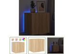 The Living Store Parete Tv Con Luci Led Rovere Sonoma 40,5X35X40 Cm
