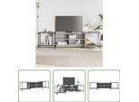 The Living Store Mobile Tv Grigio Sonoma 203X37X50 Cm Materiale In Legno
