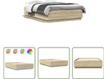 The Living Store Struttura Letto Con Led Rovere Sonoma 120X200 Cm Materiale Legno