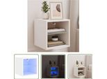 The Living Store Pensile Tv Con Luci Led Bianco 30X28,5X30 Cm