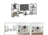 The Living Store Mobile Tv Grigio Sonoma 206,5X28,5X95 Cm Materiale In Legno