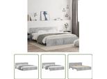 The Living Store Struttura Letto Con Testiera In Cemento Grigio 160X200 Cm