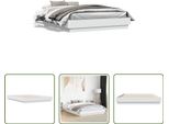 The Living Store Struttura Letto Bianca 140X200 Cm In Materiale Ligneo