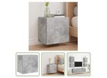 The Living Store Parete Tv In Cemento Grigio 40,5X30X40 Cm Materiale In Legno