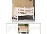 The Living Store Panca Da Giardino Bianca 111,5X53X71 Cm In Legno Di Pino Massiccio