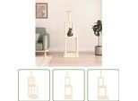 The Living Store Albero Per Gatti Con Tiragraffi In Sisal Crema 149 Cm