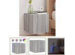 The Living Store Parete Tv Con Luci Led Grey Sonoma 30,5X35X30 Cm