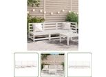 The Living Store Divano Da Giardino 3 Posti In Legno Di Pino Massiccio Bianco