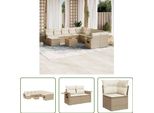 The Living Store Set Di Divani Da Giardino 12 Pezzi Con Cuscini Beige Poly Rattan
