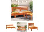 The Living Store Divani Da Giardino Senza Braccioli 2 Pz. Pino Massiccio Marrone Cera