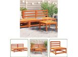 The Living Store Divani Da Giardino Senza Braccioli 2 Pz. Pino Massiccio Marrone Cera