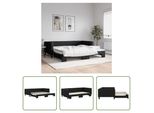 The Living Store Letto Da Giorno Allungabile Nero 100X200 Cm In Tessuto