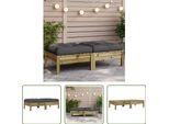 The Living Store Sgabello Da Giardino Con Cuscino 2 Pz. Legno Di Pino Impregnato