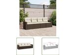 The Living Store Set Di Divani Da Giardino 4 Pezzi Con Cuscini In Polirattan Marrone