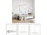 The Living Store Lettino Bianco 2X(80X160) Cm In Legno Di Pino Massello