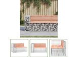 The Living Store Panchina Da Giardino Gabion 122X71X65,5 Cm In Legno Massiccio Di Abete Douglas