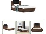 The Living Store Struttura Letto Con Testiera In Rovere Marrone 90X190 Cm