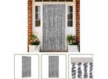 The Living Store Tenda Fly Grigio, Bianco E Nero 90X220 Cm Ciniglia