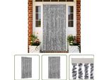 The Living Store Tenda Fly Grigio, Nero E Bianco 100X220 Cm Ciniglia