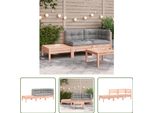 The Living Store Divano Da Giardino Con Cuscini E Poggiapiedi In Legno Massiccio Di Abete Douglas