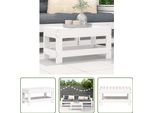 The Living Store Sgabello Da Giardino Bianco 62X30X32 Cm In Legno Di Pino Massiccio