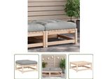 The Living Store Sgabello Da Giardino Con Cuscino In Legno Di Pino Massiccio