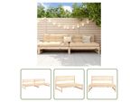 The Living Store Divano Da Centro Giardino 2 Pezzi 120X80 Cm In Legno Di Pino Massiccio