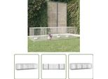 The Living Store Gabbia Per Conigli 4 Pannelli 217X79X54 Cm Ferro Zincato