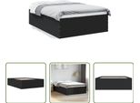 The Living Store Struttura Letto Nera 120X200 Cm In Materiale Ligneo