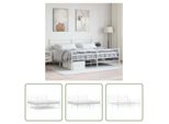 The Living Store Struttura Letto Con Testiera E Pediera In Metallo Bianco 200X200 Cm