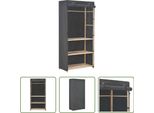 The Living Store Armadio A 3 Piani Grigio 79 X 40 X 170 Cm Tessuto