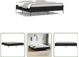 The Living Store Struttura Letto Nera 180X200 Cm In Legno E Metallo