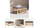 The Living Store Sgabello Da Giardino Con Cuscino In Legno Massiccio Di Acacia