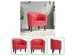 The Living Store Sedia Club In Pelle Finta Rossa