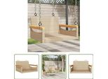 The Living Store Sedia Sospesa Beige 63X62X40 Cm Poly Rattan