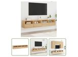 The Living Store Pareti Tv 2 Pezzi Rovere Sonoma 80X30X30 Cm Materiale In Legno