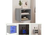 The Living Store Parete Tv Con Luci Led Grigio Sonoma 30X28,5X30 Cm