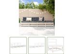 The Living Store Set Da Giardino 4 Pezzi In Legno Di Pino Massiccio Bianco