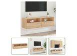 The Living Store Parete Tv Rovere Sonoma 100X30X30 Cm Materiale In Legno