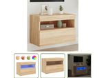 The Living Store Parete Tv Con Luci Led Rovere Sonoma 60X30X40 Cm