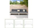 The Living Store Divano Da Centro Giardino 2 Pz. Bianco 120X80 Cm In Legno Di Pino Massiccio