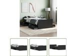 The Living Store Struttura Letto Con Testiera E Pediera Nera 90X200 Cm