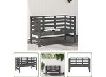 The Living Store Panca Da Giardino Grigia 111,5X53X71 Cm In Legno Di Pino Massiccio