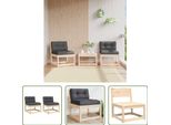 The Living Store Divani Da Giardino Con Cuscini 2 Pezzi. Legno Di Pino Massiccio