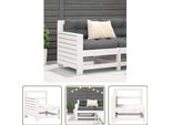 The Living Store Divano Da Giardino Con Braccioli Bianco 69X62X70,5 Cm In Legno Di Pino Massiccio