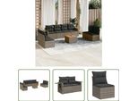 The Living Store Set Di Divani Da Giardino 9 Pezzi Con Cuscini In Poly Rattan Grigio