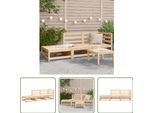 The Living Store Divano Da Giardino Con Poggiapiedi 2 Posti In Legno Di Pino Massiccio
