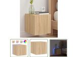 The Living Store Parete Tv Con Luci Led Rovere Sonoma 30,5X35X30 Cm